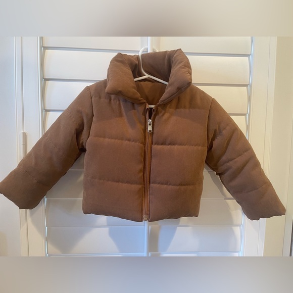 Toddler Girls Camel Solid Zipper Up Coat 4-5 Y - Picture 1 of 6